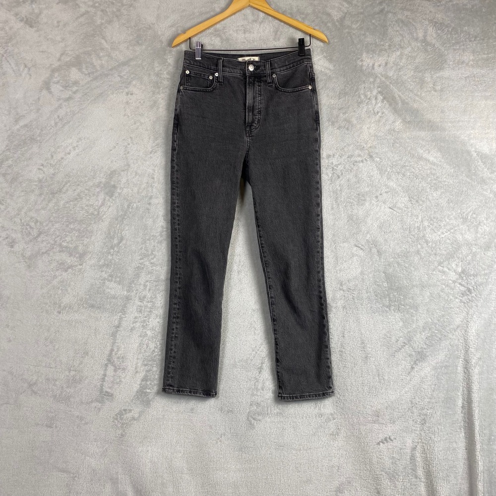 Madewell‎ The Perfect Vintage Jean High Rise Straight Leg Faded Black Size 25